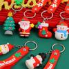 Novo Papai Noel chaveiro Boneca dos Desenhos Animados tridimensional cola flexível acessórios pingente de chave de carro presente de Natal