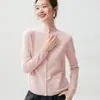 Conjunto de moda~Cárdigan de cachemira de cuello alto medio, nueva colección otoño/invierno 2026, top holgado y estilizado con bolsillos para mujer