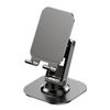 Soporte giratorio de metal para teléfono móvil, venta al por mayor de fábrica, personalizado, ajustable de doble eje 360 grados, soporte plegable de escritorio para tableta