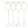 Acessórios de Pulseira de Nicho Criativos e Elegantes Europeus e Americanos para Mulheres Pulseira Escrava da Moda Corrente de Contas de Zircônia Cúbica Pulseira de Dedo
