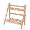 Estante de Almacenamiento Trapezoidal de Escritorio de Madera Maciza de Doble Capa, Organizador Minimalista Estilo Ins para Dormitorio, Soporte para Plantas Verdes