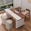 Mesa de centro moderna minimalista para balcón con tapa de losa de roca, un juego de té lujoso y compacto para uso doméstico, con un nuevo diseño de estilo chino para mesas y sillas de balcón