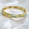 Nuevo Pulsera de Flor Hueca Esmaltada Pulsera de Diamantes Incrustados Cloisonné Nuevos Accesorios Estilo Chino Fábrica de Origen En Stock Venta al por Mayor