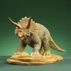 Dragón de cuernos grandes de triceratops de cobre pintado, artesanías de latón, adornos para el hogar, la sala de estar, la oficina, el escritorio, la entrada.
