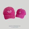 Gorra de béisbol bordada de amor para padres e hijos para mujer, de copa suave lavada, estilo coreano, casual, para combinar con todo, moda de otoño e invierno, gorra con visera para niños