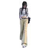 Jeans de Campana Retro Americanos para Mujer, Nuevo Estilo de Verano, Tiro Bajo, Corte Holgado, Pantalones Anchos de Nicho Color Caqui y Marrón
