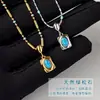 Collar de Cuentas con Colgante de Turquesa Natural y Nácar Accesorios para Mujer Cadena de Suéter Retro Francés Apilable Lujo Accesible