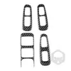 Adequado para Kia Stinger fibra de carbono real moldura do botão do vidro elétrico adesivos decorativos acessórios de modificação interior do carro