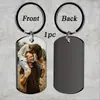 Placas de Acero Inoxidable Militares Transfronterizas para Hombres y Mujeres, Accesorios Hip-Hop con Grabado Personalizado, Colgantes Creativos de Personajes para Bolsos, Llaveros