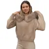 Cárdigan Corto de Punto con Capucha y Cuello de Piel para Mujer, Ropa Exterior Transfronteriza Europea y Americana, Nuevo 2025