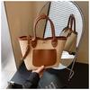 Bolso Tote Tejido de Gran Capacidad Transfronterizo para Mujer 2025 Nueva Moda Bolso de Hombro para Viaje Estilo Vacaciones Marítimas Bolso de Paja