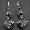 Cao Shi Comercio Electrónico Transfronterizo Estilo Popular Exquisitos Pendientes Geométricos de Circonita Colorida Pendientes para Mujer Suministro Directo de Fábrica Venta al por Mayor