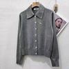 Cardigan Tricotado de Lã Slim Fit Moda Nova Primavera 25 Gola Polo de Botão Único Casa M Gaoding Nanyou para Mulheres