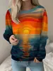Moletom Feminino de Manga Longa com Estampa de Animais Marinhos Wish Amazon Cross-Border Gola Redonda Nova Moda