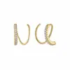 Pendientes Espirales Chapados en Plata de Ley S925 con Oro de 18 Quilates, Circonita, Diseño Creativo de Lujo Ligero de Nicho, Estilo ins, Ganchos para Orejas, Hombres, Mujeres, Europeo, Americano