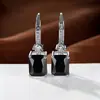 Brincos Pendentes Quadrados de Diamante Levemente Luxuosos Mais Vendidos Transfronteiriços, Brincos com Gancho de Orelha com Zircônia Microincrustada Atacado