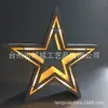 Lámpara con Forma de Pentagrama Adorno Navideño de Pentagrama de Madera Iluminación de Pentagrama de Madera LED