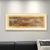 Rompecabezas de 1000 Piezas Escena del Río Qingming 98x34 Marco 98x38 Pintura de los Mil Li de Ríos y Montañas Marco de Madera Maciza de 2000 Piezas para Colgar en la Pared