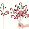 Palitos retorcidos decorativos de peluche navideño para decoración de jarrones, arreglo floral de sala de estar, palitos retorcidos de peluche navideño
