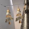 Aretes Largos de Árbol de Navidad de Metal Nuevo Transfronterizo para Mujer, Aretes de Moda para Fiesta y Carnaval, Accesorios para Orejas Exagerados de Alta Gama