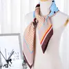 Estilo K Lenço Quadrado 90 Elegante Seda de Imitação Sarja Feminina Decorativo Lenço de Seda Feminino Toque de Seda DIY Lenço Fino de Seda