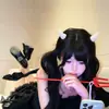 Lindo pasador de cuernos de diablito, popular entre las celebridades de internet, estilo anime, accesorio de cosplay divertido y peculiar, pinza de pico de pato, pasador para el cabello de mujer