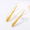 Pendientes Largos con Gancho Geométricos Exagerados de Aleación de Gota de Agua Grandes, Estilo Minimalista Europeo y Americano Transfronterizo, Pendientes Versátiles de Alta Gama