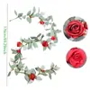 Mesa Decorativa de Mimbre con Rosas Artificiales de Venta Caliente Transfronteriza con Estilos Opcionales de Luz LED y Mimbre de Girasol con Varias Opciones
