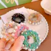 Peluche Navideño Colorido Ensanchado Cuentas Pequeñas Chanel Anillo para el Cabello Otoño e Invierno Cuerda Elástica Alta Linda Fresca para Mujeres Coreanas