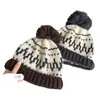 Nuevo Sombrero de Lana Tejido Jacquard Cálido Retro de Otoño e Invierno de Bloggera Ins Coreana para Mujer con Bolas de Pelo Rizadas Lindas y Punta
