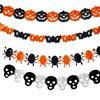 Decoração Guirlanda de Papel Abóbora de Halloween Adereços Suprimentos Festival Fantasma Guirlanda de Caveira Banner Morcego Aranha Pendurado