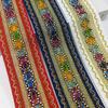 Zapatos de Estilo Étnico Vintage Bordado Dorado de Colores Estilo Bohemio Cinta Jacquard Accesorios Hechos a Mano DIY Combinación de Encaje