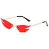 Gafas de sol de ojo de gato sin marco personalizadas para mujer, gafas de sol punk de estilo callejero europeo y americano de moda transfronteriza, gafas de moda en stock al por mayor