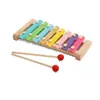 Piano de oito tons para crianças, tocado à mão, com bolinhas pequenas, para creche, bebê, educacional, iluminação precoce, brinquedos de madeira, atacado