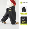 Calças infantis Dudu para o outono, calças com corte curvo para meninos, calças casuais para meninas, calças compridas de bebê, roupas infantis estilosas
