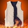 Casaco de Inverno Espesso com Forro de Lã para Homens de Meia-idade e Idosos 2024 Colete de Algodão Plus Size para Pai Roupa Quente Costas Masculinas