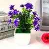 Suministro Directo de Fábrica 17 Piñas Pequeñas de Pino Lirio Rosa Set de Plantas Pequeñas en Maceta Flor Artificial Potted Planta Artificial Venta al por Mayor