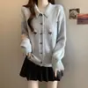 Outono e Inverno 2026 Novo Casaco Suéter Floral Bordado Cardigã de Tricô Solto Top Outwear Tendência Feminino para o Início do Outono