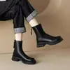 Botines estilizados y versátiles para mujer, nueva colección otoño/invierno 2026, forrados de felpa para abrigar, Botas tipo Martin de estilo británico, Botines elásticos y estilizados