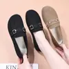 Novedad Primavera 2025 Zapatos de Lona Estilo Beans para Mujer Planos Casuales sin Cordones Zapatos para Mamás de Moda Combinan con Todo de una Sola Capa para Venta Transfronteriza