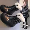 Botas de Nieve para Niñas 2026 Otoño/Invierno Nuevos Zapatos Casuales Versátiles y de Moda para Niños, Elegantes y Cálidos con Forro de Felpa