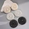 Brincos Redondos Europeus e Americanos Transfronteiriços com Pedras de Diamante, Simples e Estilosos, Luxo Leve, Brincos de Alta Qualidade, Modernos, Exagerados, Acessórios de Orelha Versáteis