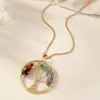 Colar Pingente Pedra Natural Irregular Árvore da Vida Ametista Enrolada Seda Árvore da Sabedoria Brincos Cristal Cascalho
