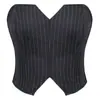 Nuevo Traje Pequeño Rayado de Moda Tubo Hueso de Pescado Top de Cintura Sexy Ajustado Moldeador Corporal para Mujer Suministro Transfronterizo por Lotes