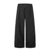 K354 Calle Principal Unisex Estilo Retro Old Money Color Sólido Diseño de Pliegues Caídos Pantalones Casuales Rectos Holgados para Hombre