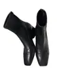 Botas Martin com Bico Quadrado e Salto Grosso, Botas Curtas para Mulheres, Novo Estilo Primavera e Outono, Botas Slim Tendência, Botas Curtas Francesas Estilo Chanel