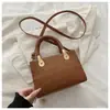 Bolsa Pequena de Mão com Costura Estilo Coreano Outono e Inverno para Mulheres 2025 Nova Bolsa Transversal Quadrada Fosca Retrô Bolsa Pequena Quadrada de Ombro Casual