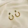 Brinco dourado de design exclusivo brincos estilo frio moda elegante alta qualidade clipe de orelha espiral de mosquito sem furo para mulheres
