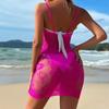 Lencería Sexy, Medias Liguero de Red Sexy, Ropa de Red Ajustada con Aberturas Transparentes, Tirantes Abiertos de Una Pieza, Falda de Cadera K030