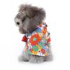 Camiseta para Perro Mascota Estilo Hawaiano DIY Transfronteriza Primavera Verano Casual Estilo Hong Kong Crisantemo Palmera Camiseta de Manga Corta para Mascota